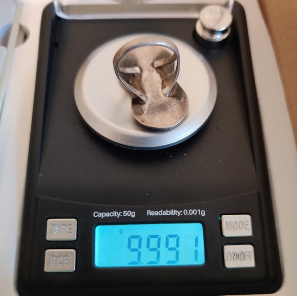 Vintage Navajo NA Ring Sterling Silver Turquoise - Picture 7 of 14